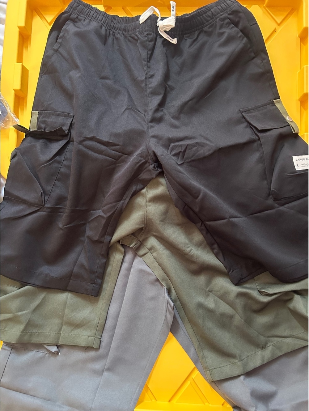 Men's Cargo Shorts with Elastic Waistband and Drawstring, 4 pack 2XL